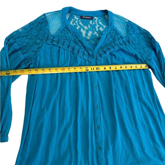 Roaman’s  Women's Plus Size Lace V-Neck Big Shirt Top Size 20W - Picture 15 of 17